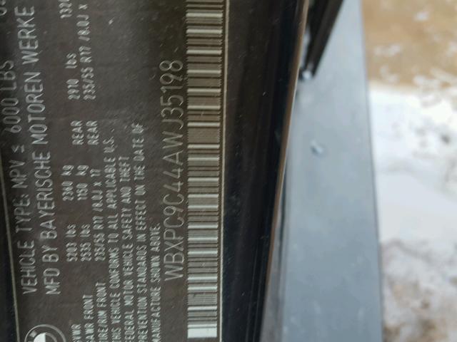 WBXPC9C44AWJ35198 - 2010 BMW X3 XDRIVE3 Niebieski zdjęcie 10