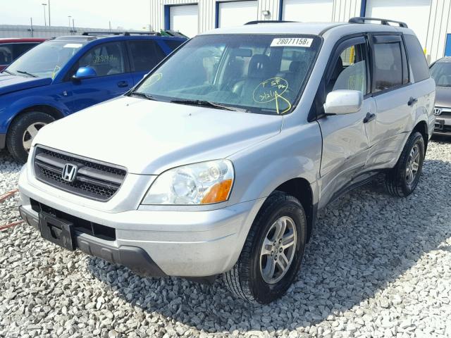 2HKYF185X4H523784 - 2004 HONDA PILOT EXL SILVER photo 2