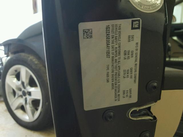 1G2ZA5E00A4110507 - 2010 PONTIAC G6 BLACK photo 10