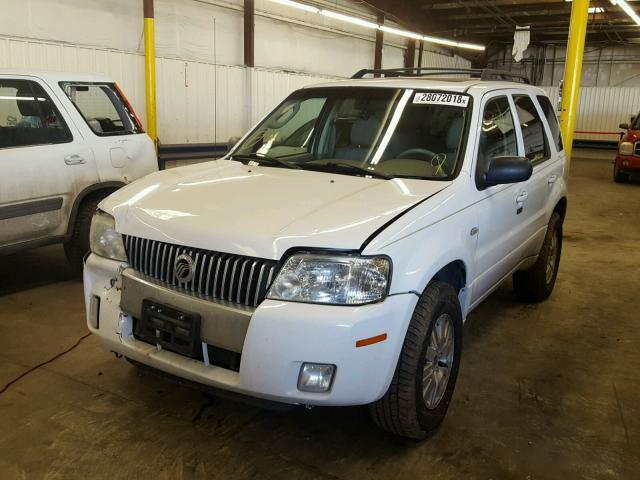 4M2CU57196KJ09819 - 2006 MERCURY MARINER WHITE photo 2