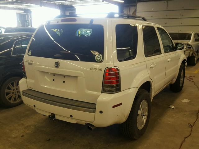 4M2CU57196KJ09819 - 2006 MERCURY MARINER WHITE photo 4