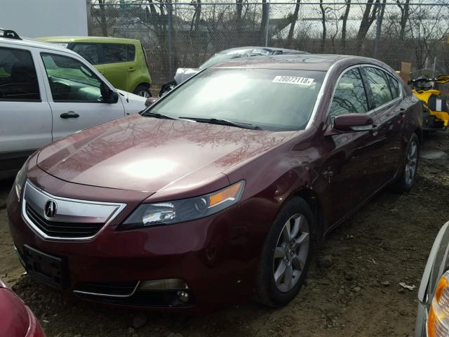 19UUA8F52EA000164 - 2014 ACURA TL TECH MAROON photo 2