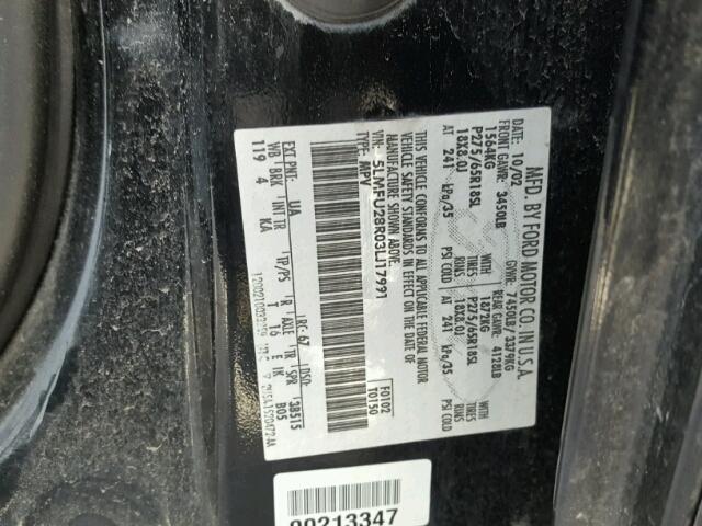 5LMFU28R03LJ17991 - 2003 LINCOLN NAVIGATOR BLACK photo 10