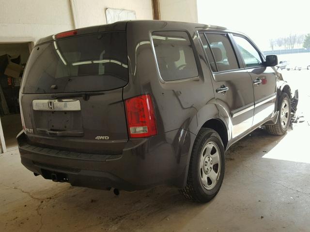 5FNYF4H2XDB082793 - 2013 HONDA PILOT LX BROWN photo 4