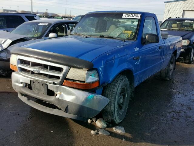 1FTYR10X2XPB37731 - 1999 FORD RANGER BLUE photo 2