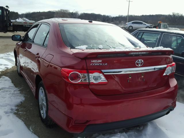 5YFBU4EE7CP020135 - 2012 TOYOTA COROLLA BA RED photo 3