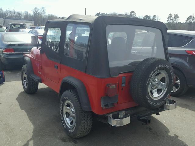 1J4FY19P5PP236695 - 1993 JEEP WRANGLER / RED photo 3