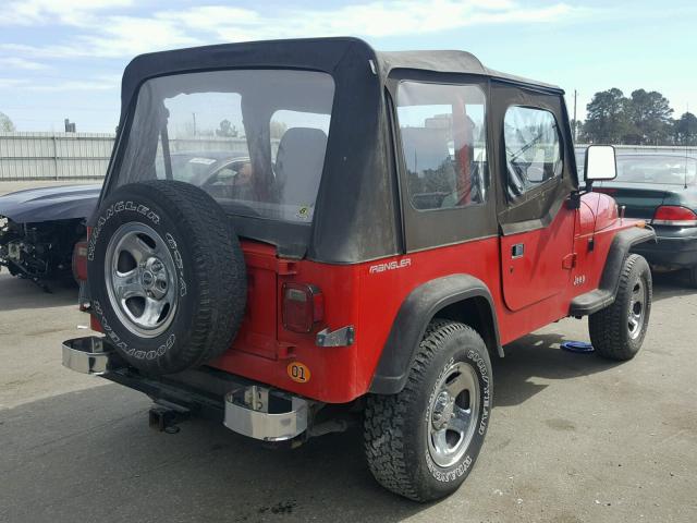 1J4FY19P5PP236695 - 1993 JEEP WRANGLER / RED photo 4