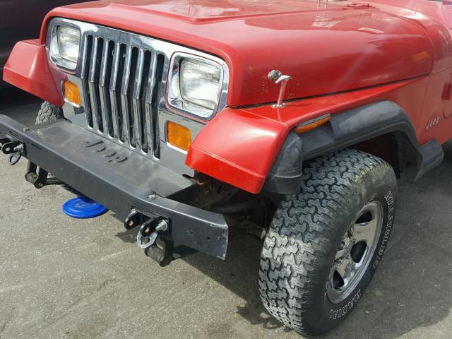 1J4FY19P5PP236695 - 1993 JEEP WRANGLER / RED photo 9