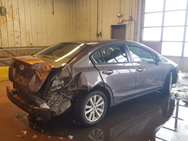 19XFB2F92CE042820 - 2012 HONDA CIVIC EXL GRAY photo 4