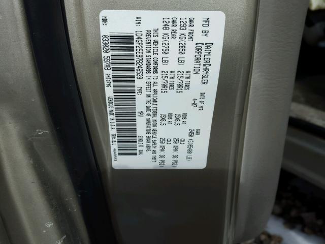 1D4GP25E97B246539 - 2007 DODGE CARAVAN SE TAN photo 10