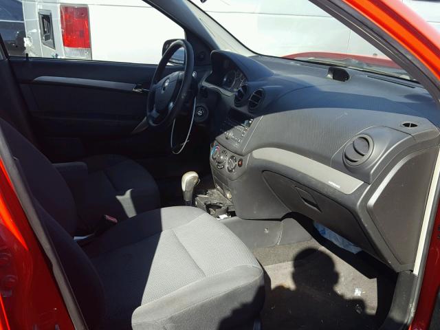 KL1TD56E49B357174 - 2009 CHEVROLET AVEO LS 红色 照片 5