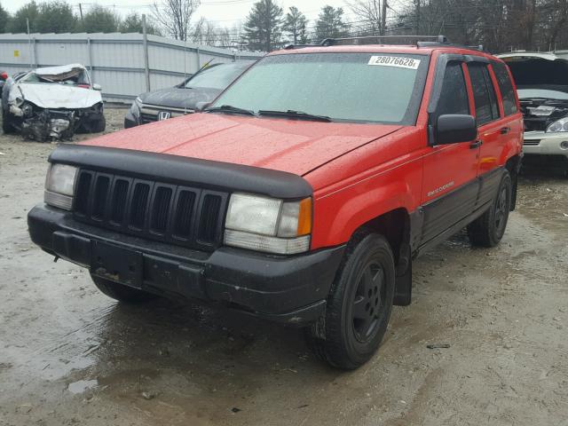 1J4GZ58S8TC245505 - 1996 JEEP GRAND CHER RED photo 2