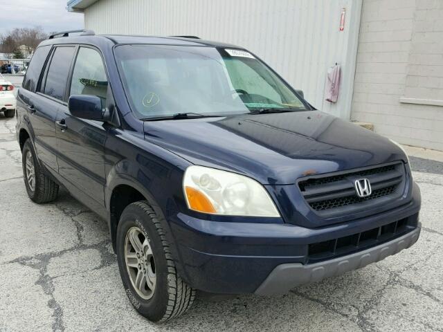 2HKYF186X4H538780 - 2004 HONDA PILOT EXL BLUE photo 1