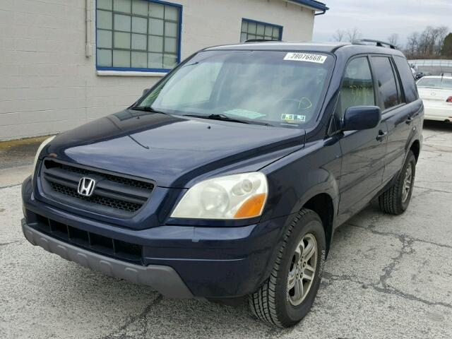 2HKYF186X4H538780 - 2004 HONDA PILOT EXL BLUE photo 2