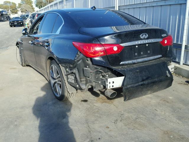 JN1AV7AP3EM691795 - 2014 INFINITI Q50 HYBRID BLACK photo 3