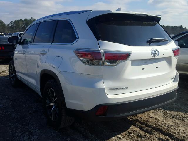 5TDKKRFH7GS165149 - 2016 TOYOTA HIGHLANDER WHITE photo 3