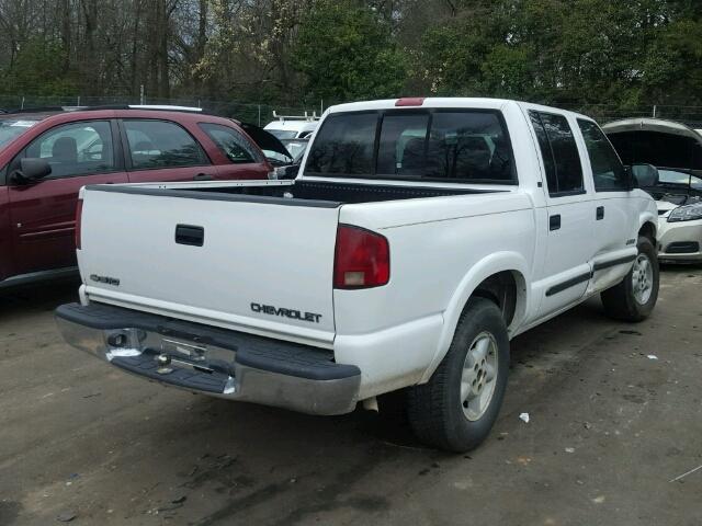 1GCDT13W91K252978 - 2001 CHEVROLET S TRUCK S1 WHITE photo 4