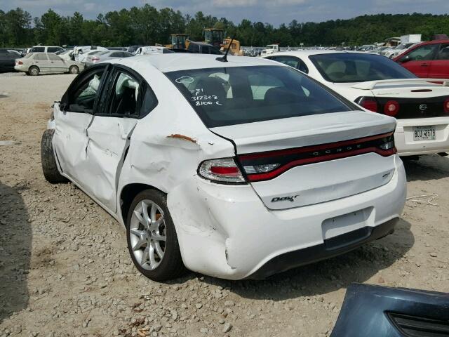 1C3CDFBA8DD301337 - 2013 DODGE DART SXT WHITE photo 3