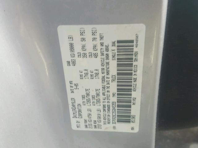 3D7KR28C35G845359 - 2005 DODGE RAM 2500 S SILVER photo 10