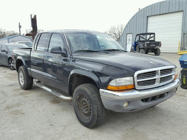 1D7HG48NX4S667258 - 2004 DODGE DAKOTA QUA BLACK photo 1