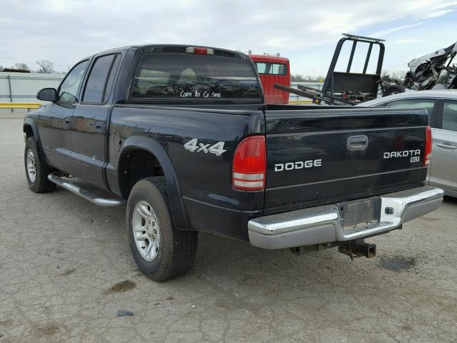 1D7HG48NX4S667258 - 2004 DODGE DAKOTA QUA BLACK photo 3