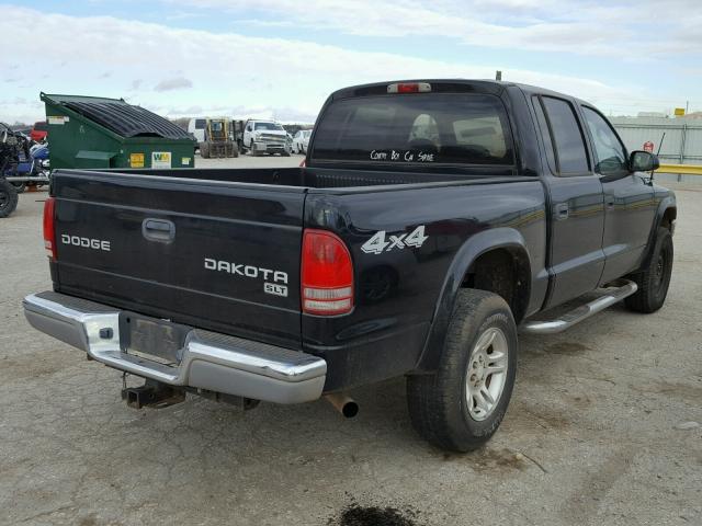 1D7HG48NX4S667258 - 2004 DODGE DAKOTA QUA BLACK photo 4