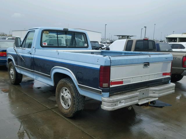 1FTHF2519GPA43316 - 1986 FORD F250 BLUE photo 3