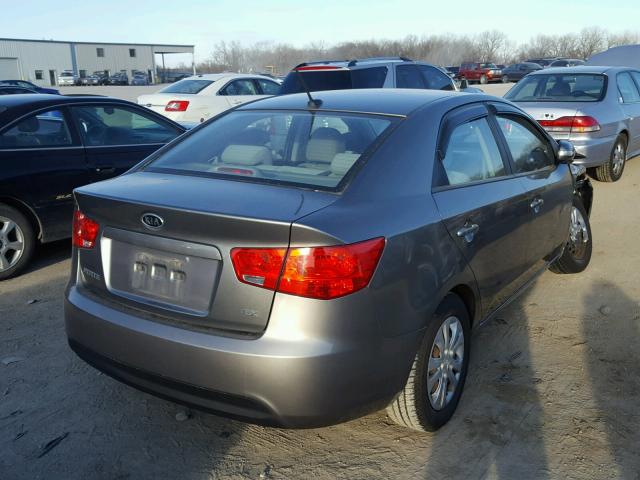 KNAFU4A26A5255758 - 2010 KIA FORTE EX GRAY photo 4