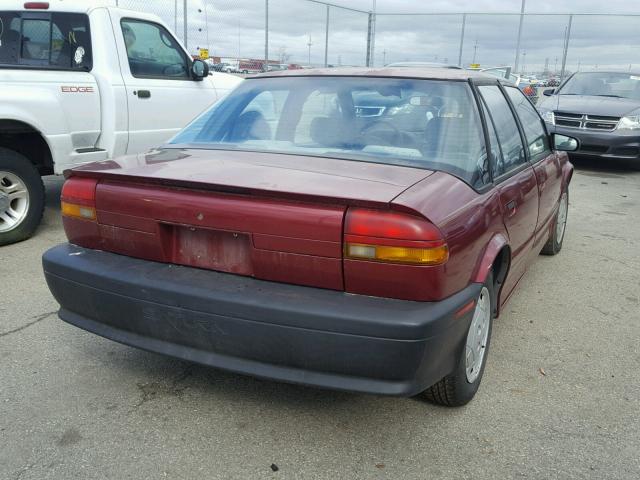 1G8ZF559XPZ160672 - 1993 SATURN SL MAROON photo 4