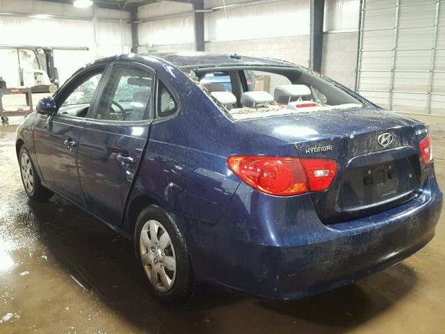 KMHDU46D28U419331 - 2008 HYUNDAI ELANTRA GL BLUE photo 3