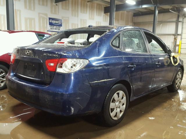 KMHDU46D28U419331 - 2008 HYUNDAI ELANTRA GL BLUE photo 4