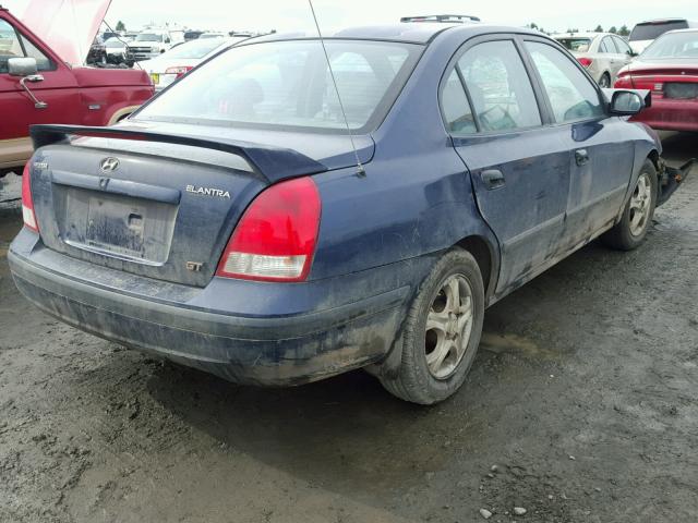 KMHDN45D53U549451 - 2003 HYUNDAI ELANTRA GL BLUE photo 4