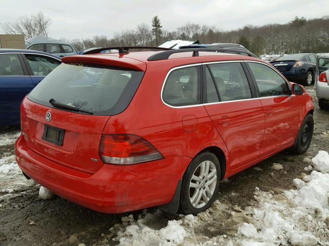 3VWPL7AJ8CM675244 - 2012 VOLKSWAGEN JETTA TDI RED photo 4