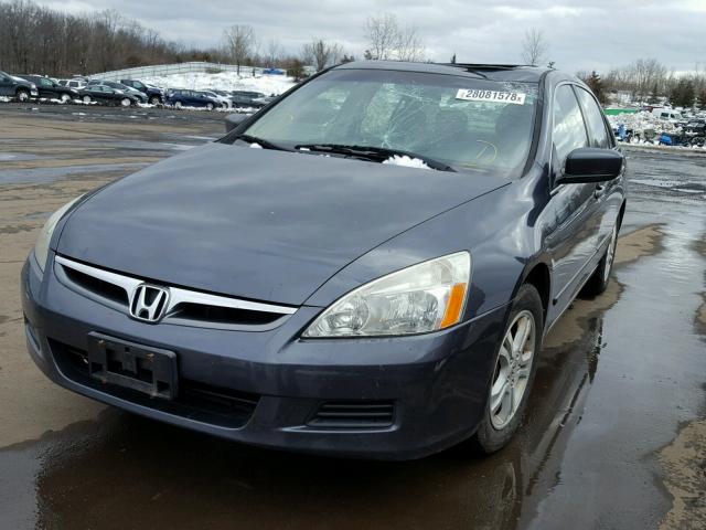 1HGCM56857A004546 - 2007 HONDA ACCORD EX BLUE photo 2