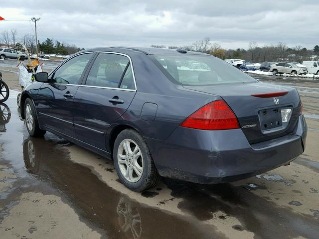 1HGCM56857A004546 - 2007 HONDA ACCORD EX BLUE photo 3