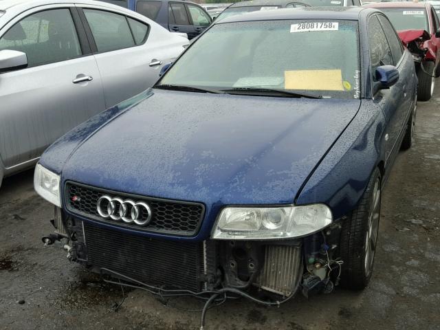 WAURD68D31A077492 - 2001 AUDI S4 2.7 QUA BLUE photo 2