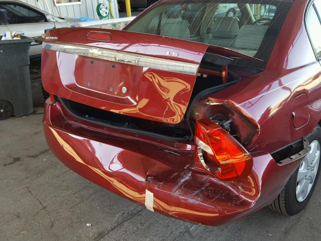 1G1ZS51F36F156730 - 2006 CHEVROLET MALIBU LS RED photo 9