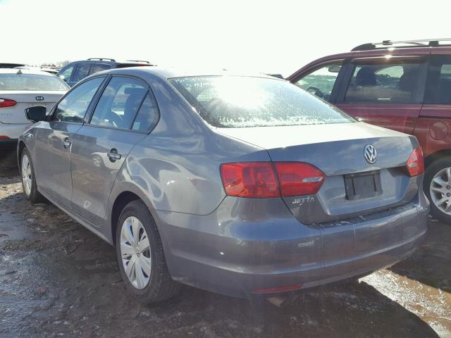 3VW2K7AJ9BM382576 - 2011 VOLKSWAGEN JETTA BASE 灰色 照片 3