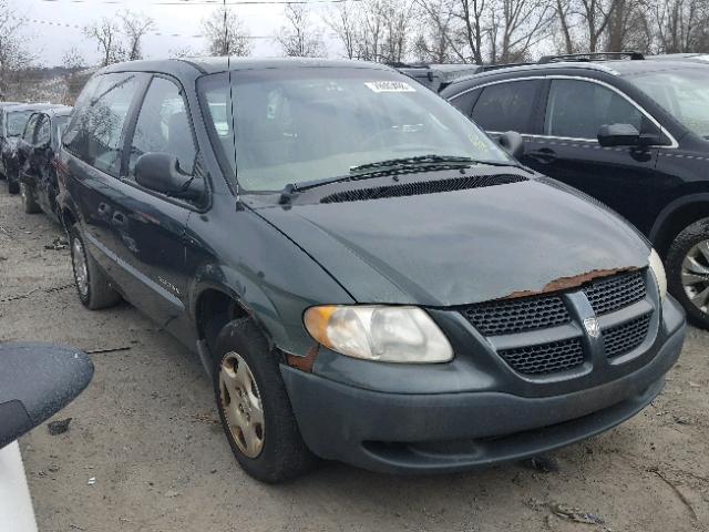 1B4GP25B01B135191 - 2001 DODGE CARAVAN SE GREEN photo 1