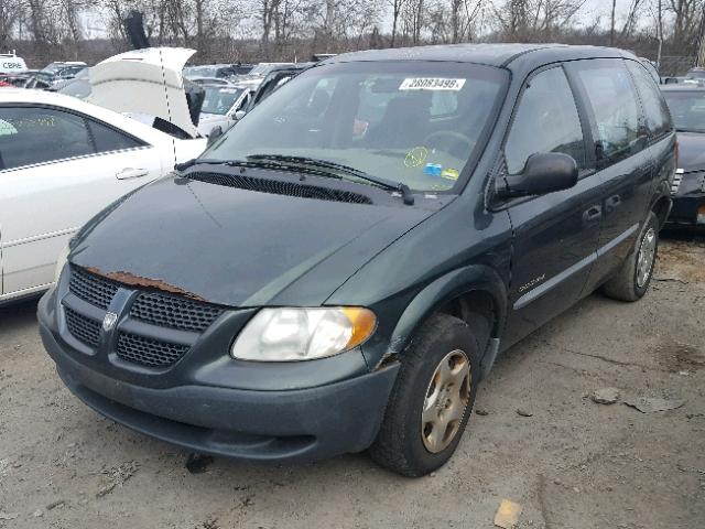 1B4GP25B01B135191 - 2001 DODGE CARAVAN SE GREEN photo 2