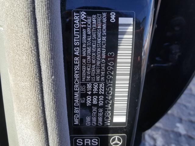 WDBHA24G5YF929613 - 2000 MERCEDES-BENZ C 230 BLACK photo 10