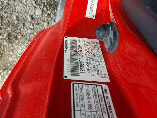 1HGEJ8243VL068981 - 1997 HONDA CIVIC EX RED photo 10