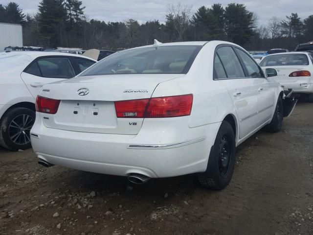 5NPEU46F69H433108 - 2009 HYUNDAI SONATA SE WHITE photo 4