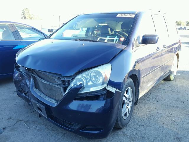 5FNRL38437B028555 - 2007 HONDA ODYSSEY EX BLUE photo 2