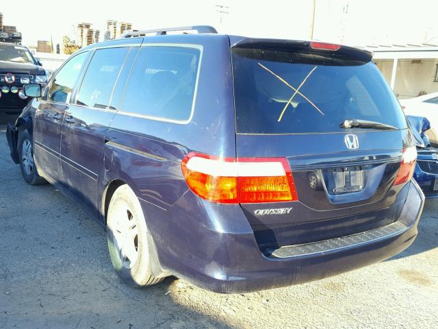 5FNRL38437B028555 - 2007 HONDA ODYSSEY EX BLUE photo 3