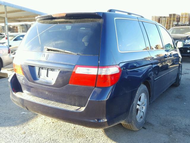 5FNRL38437B028555 - 2007 HONDA ODYSSEY EX BLUE photo 4