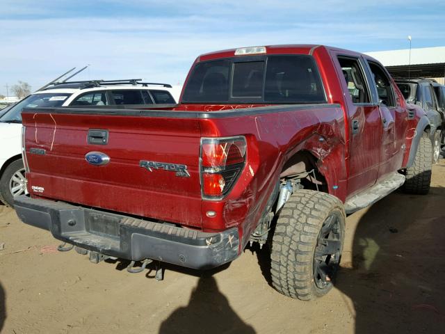 1FTFW1R67EFA84411 - 2014 FORD F150 SVT R RED photo 4