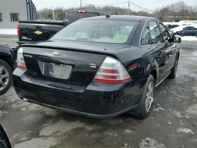 1FAHP27W98G110879 - 2008 FORD TAURUS SEL BLACK photo 4