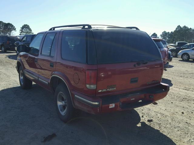 1GNCS13W4X2180330 - 1999 CHEVROLET BLAZER BURGUNDY photo 3